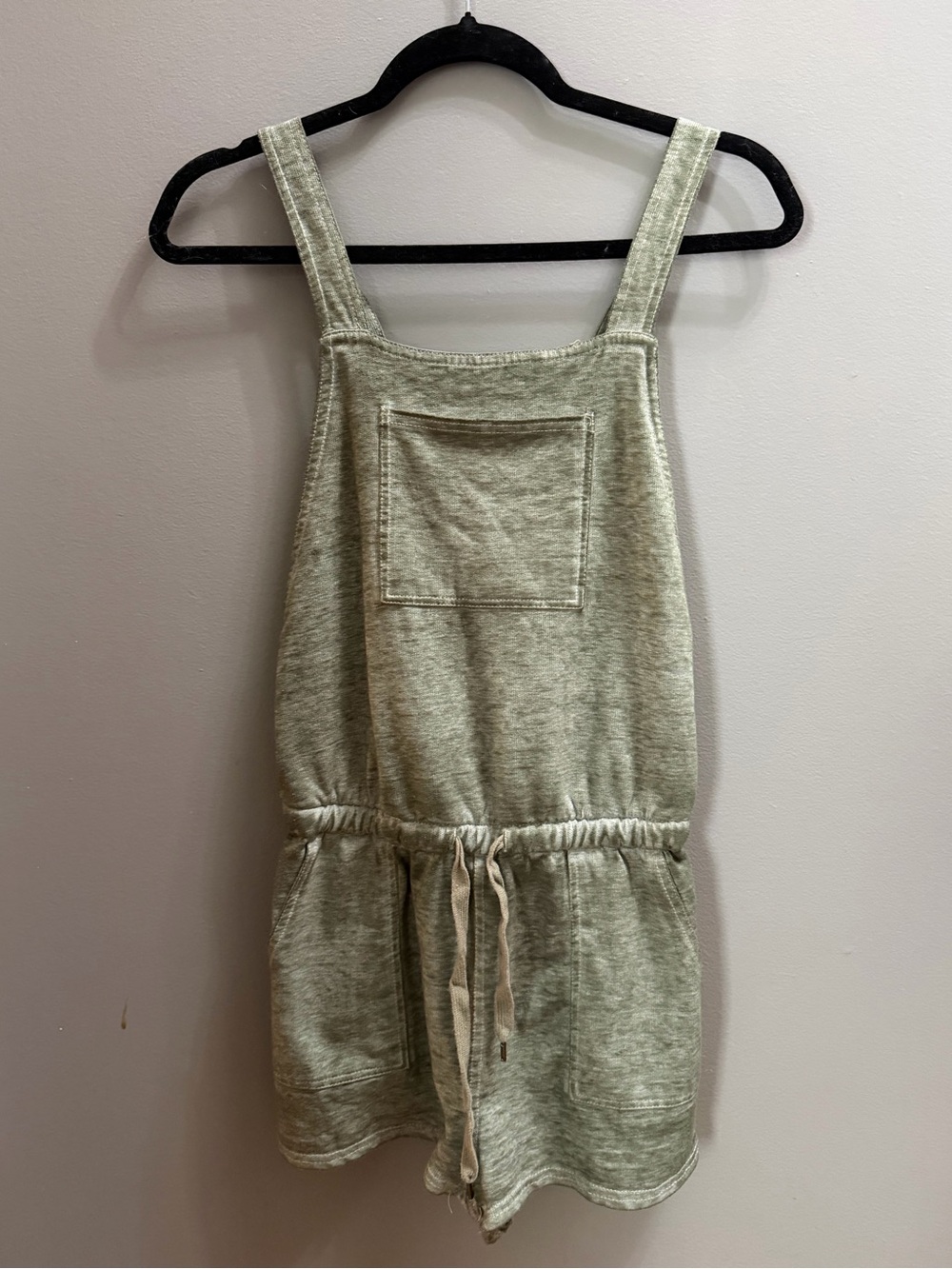 Pink Rose Light Green Kids One-Piece Romper with Drawstring